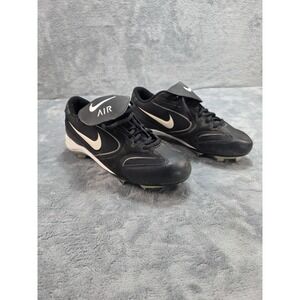 Nike Air Black Baseball Metal Cleats Youth/Boys Size 8.5 Ankle High Lace Ups